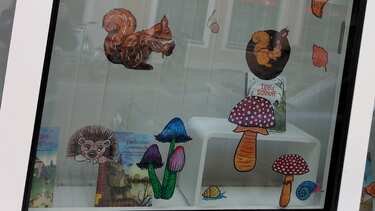 Im Herbst spukt's und gruselt's im Schaufenster der Eichstätter Stadtbücherei